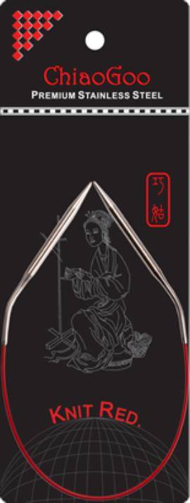 Aiguille Circulaire ChiaoGoo Knit RED 23cm 3.00mm - Acier Inoxydable Flexible