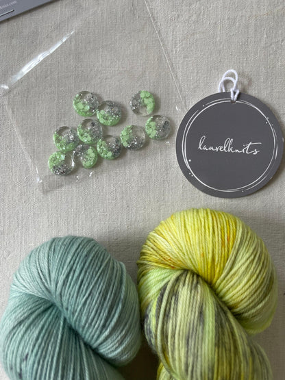 Boutons en résine et paillettes – Laurel Knits (lot de 10, Ø 15 mm)