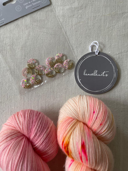 Boutons en résine et paillettes – Laurel Knits (lot de 10, Ø 15 mm)