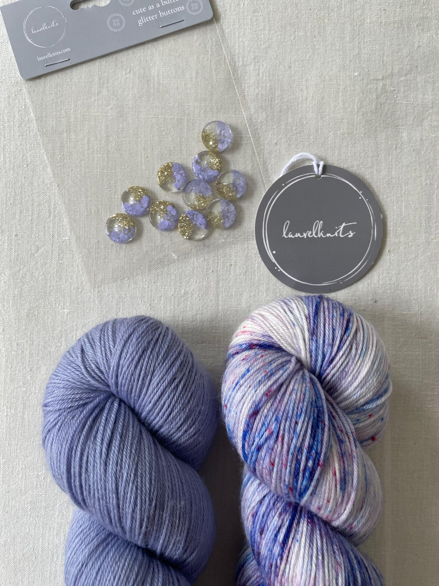 Boutons en résine et paillettes – Laurel Knits (lot de 10, Ø 15 mm)